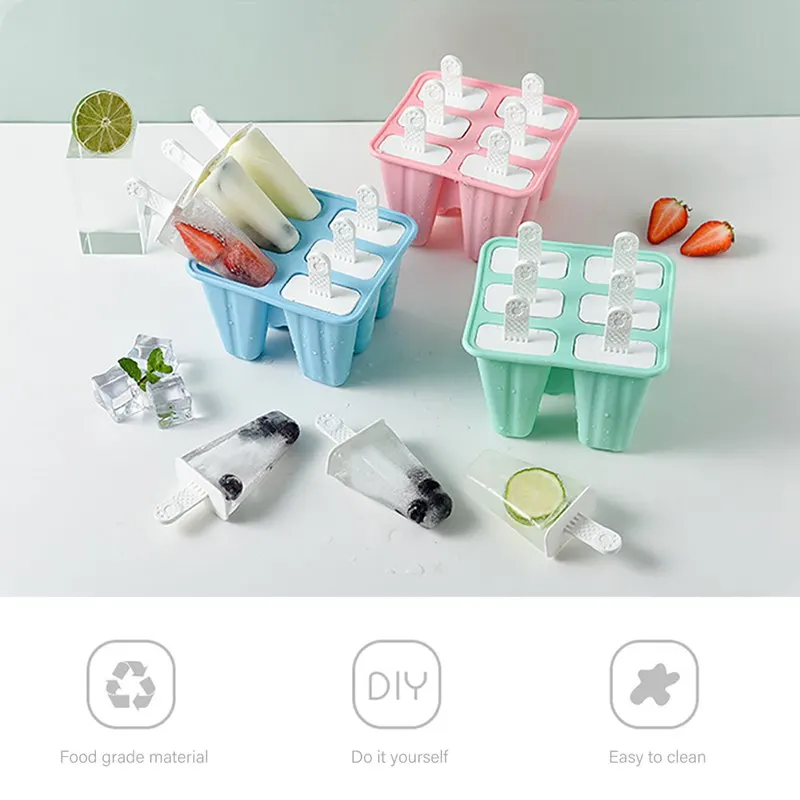 

Ice Cream Tools Popsicle Mold Ice Mold Silicone Ice Tray DIY Popsicle Mold With Handle 3 Colors