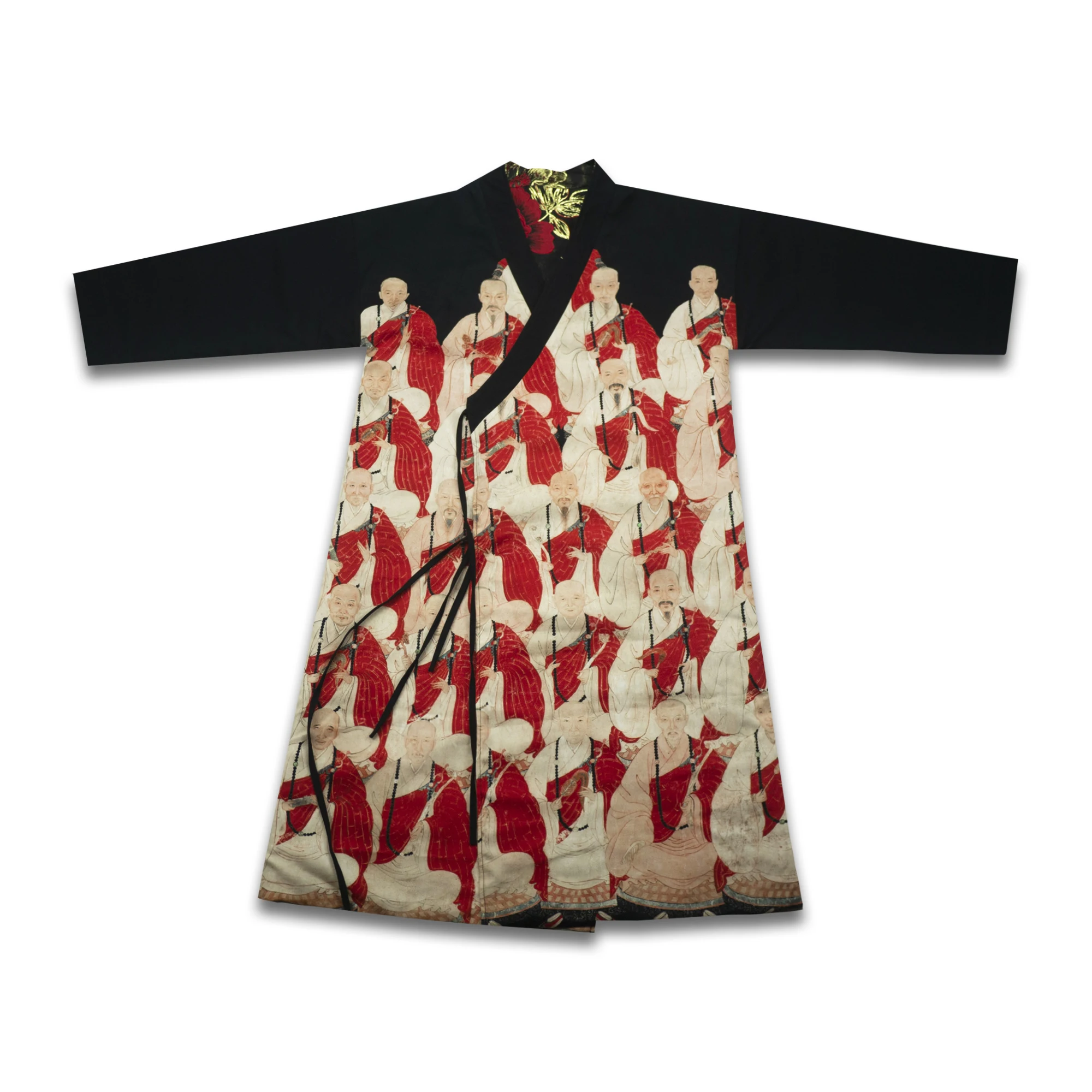 

Woman Japanese Kimono Style Flower Embroidered monks two size jacket Print 2021 Loose Handmade Coats Long Jackets