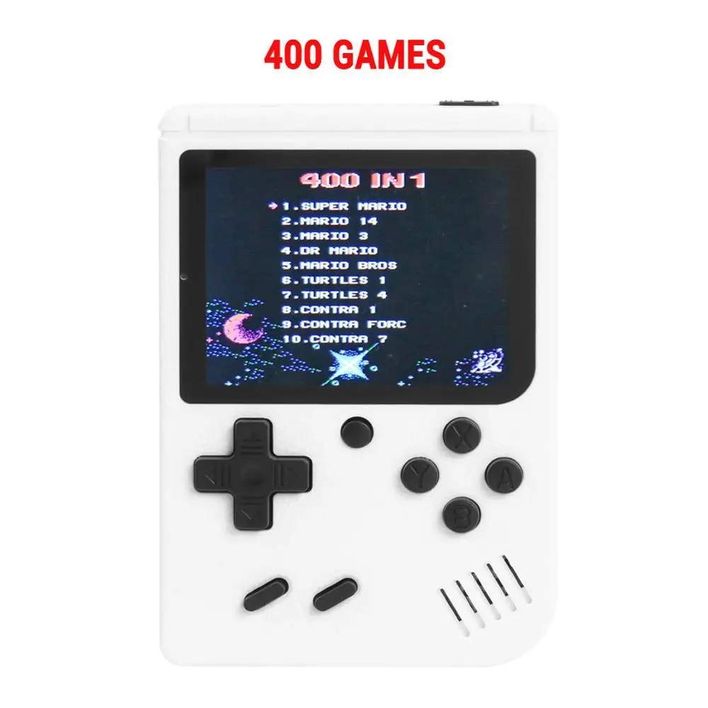 400games White 3 дюймов Портативный чехол для телефона в виде ретро-игровой консоли TFT цветной экран Встроенный 400 игры 8 бит Классический игровой плеер для игр Детские игрушки Подарки приставка игровая игровая консоль - Цвет: 400games White