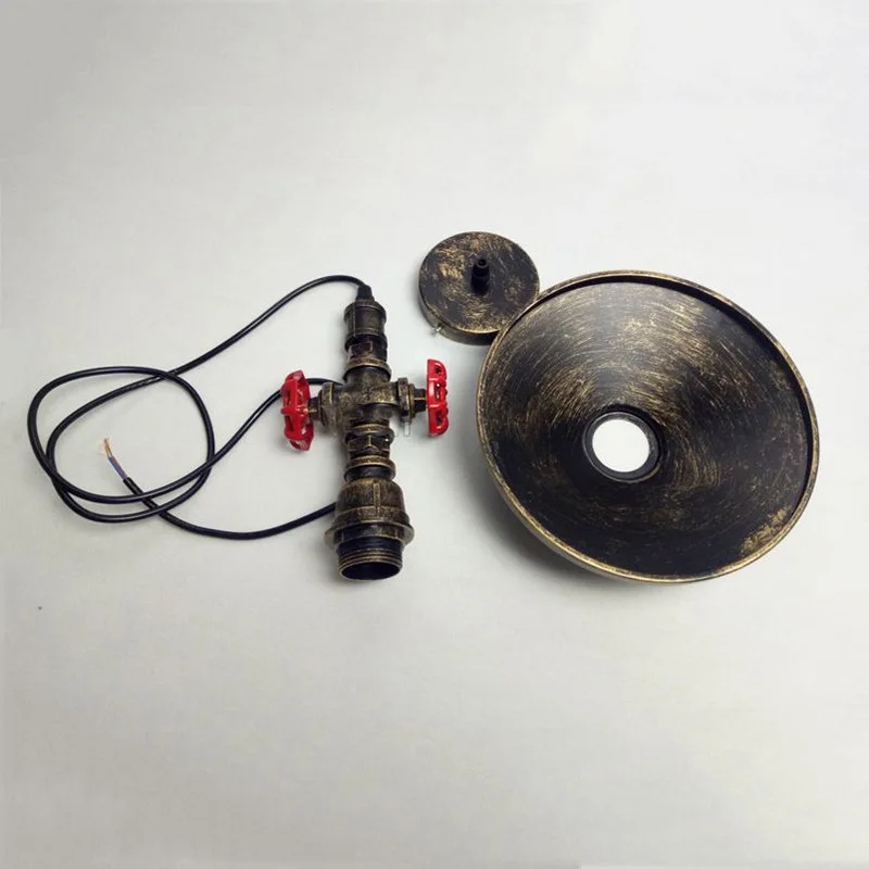 Vintage Retro de la tubería de agua colgante Led luces lámpara Loft Industrial óxido colgante lámpara de habitación Luz de Restaurante Casa Decoración