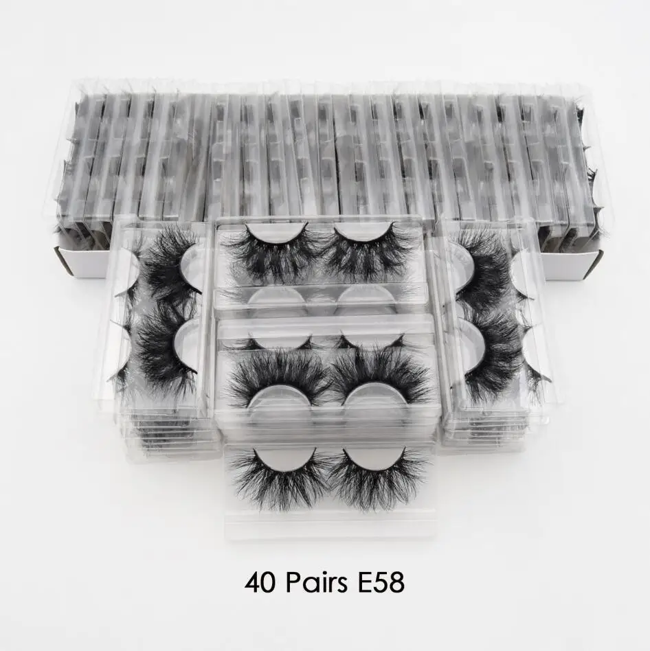 40 pairs E58 40 пар/лот visofree 25 мм мягкие ресницы 3d норковые ресницы безжалостные ручной работы маганские ресницы пушистые норковые ресницы E70 - Цвет: 40 pairs E58