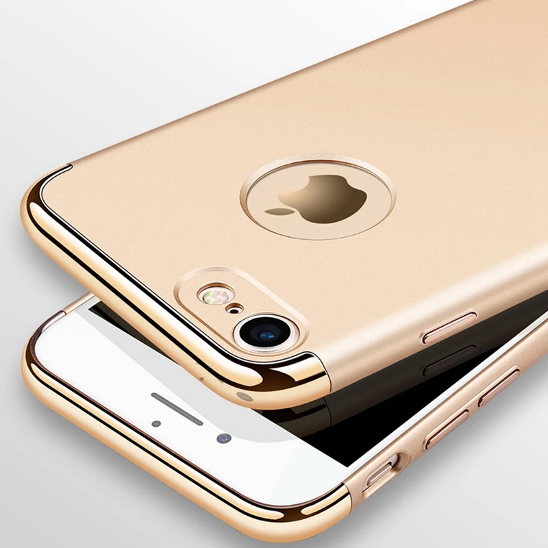 Чехол для iphone 6 S Plus iPhone7 8 10 11 Pro Max тонкий жесткий чехол черного и золотого цвета с