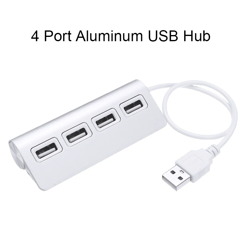 

4 Port Aluminum USB Hub With 11 Inch Shielded Cable For IMac MacBooks PC Consumer Electronics Accessories