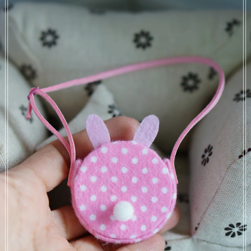 Сумки для кукол с заячьими ушками 1/6 розовая сумка белыми точками куклы BJD YOSD