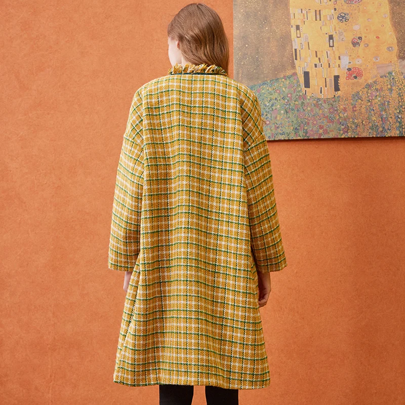 Женские клетчатое с длинным рукавом плащ женские длинные сапоги выше колена