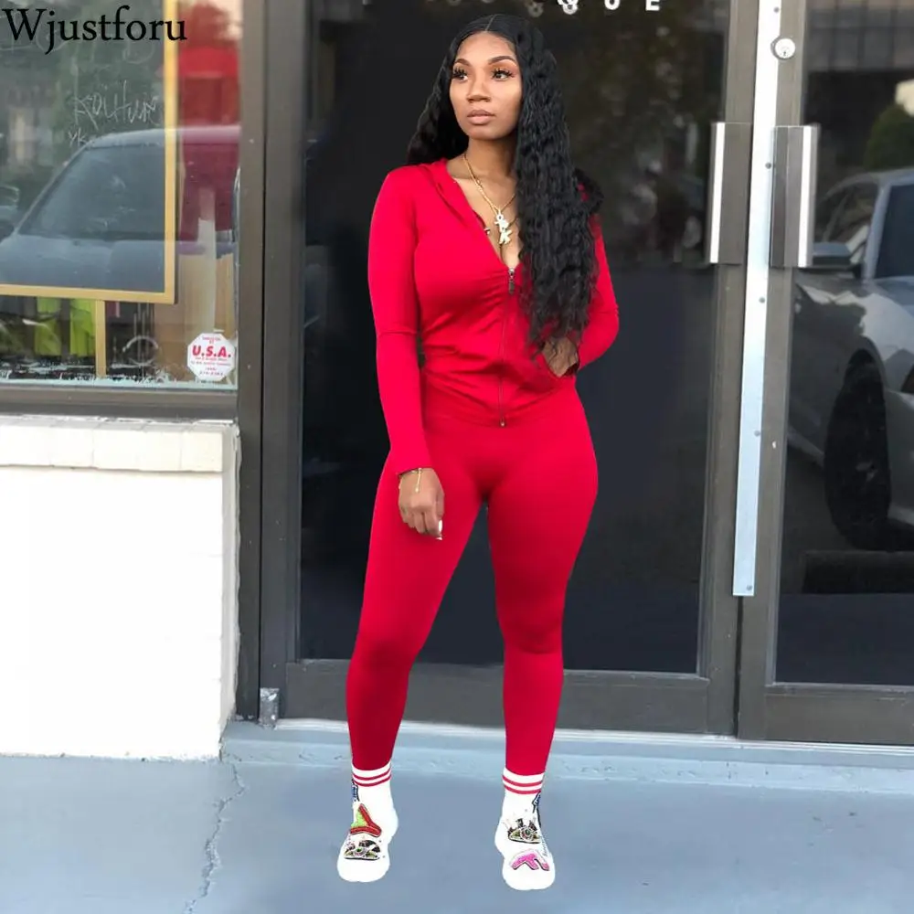 Wjustforu комплект из двух предметов спортивный костюм для женщин осенне-зимние топы