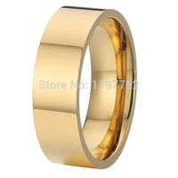 fine jewelry pure titanium steel jewelry wedding band promise rings gold colour 6mm ring for women anel