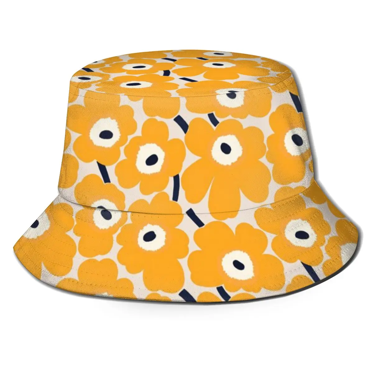 

NOISYDESIGNS Fashion Poppy Design Printed Fisherman's Hat Sun Bucket Hat Flora Yellow Women Caps Hip Hop Bucket Hat Outdoor