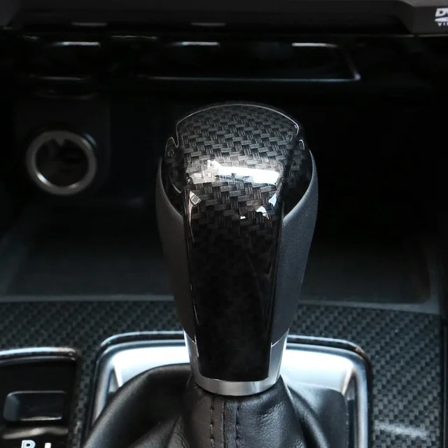 

ABS Carbon fibre For MAZDA 3 AXELA 2014 2015 2016 2017 2018 Car gear shift lever knob handle cover Cover Trim car styling