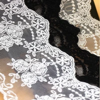 embroidery white lace dress high quality voile fabric trim cotton ruban dentelle sewing accessories embroidered tul bordado