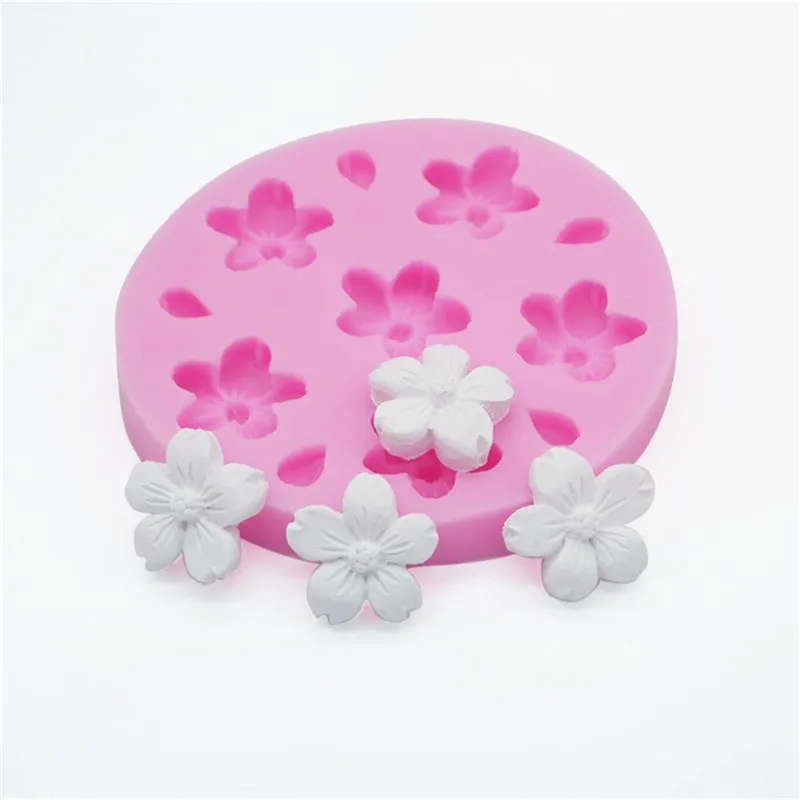 

1pcs Flower Shape Mold DIY Non-stick Reusable Fondant Chocolate Silicone Mold Cake Making Mold Cake Decorator baking tools