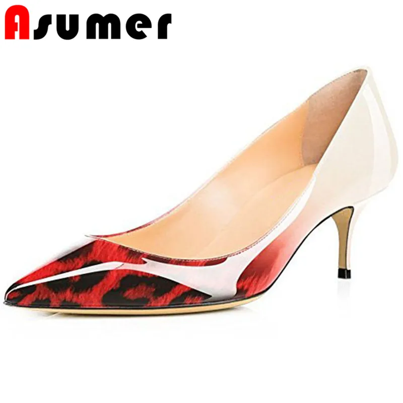 ASUMER/Новое поступление 2020 года Женские туфли лодочки с острым носком Сезон весна