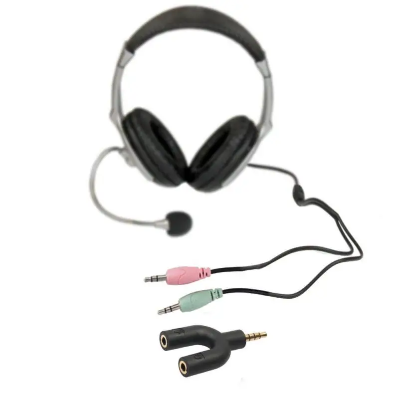2019 Male to 2 Female Headset Mic TRRS Y Splitter Adapter Portable 3.5mm Stereo Audio | Электроника