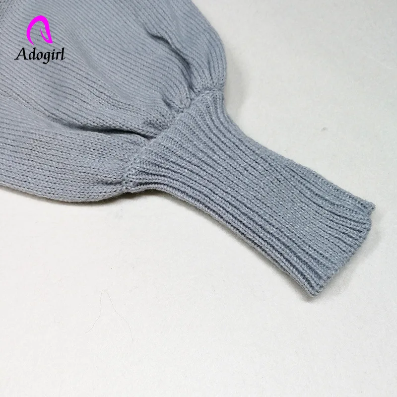 Элегантное трикотажное платье Adogirl красного и серого цвета женское осеннее