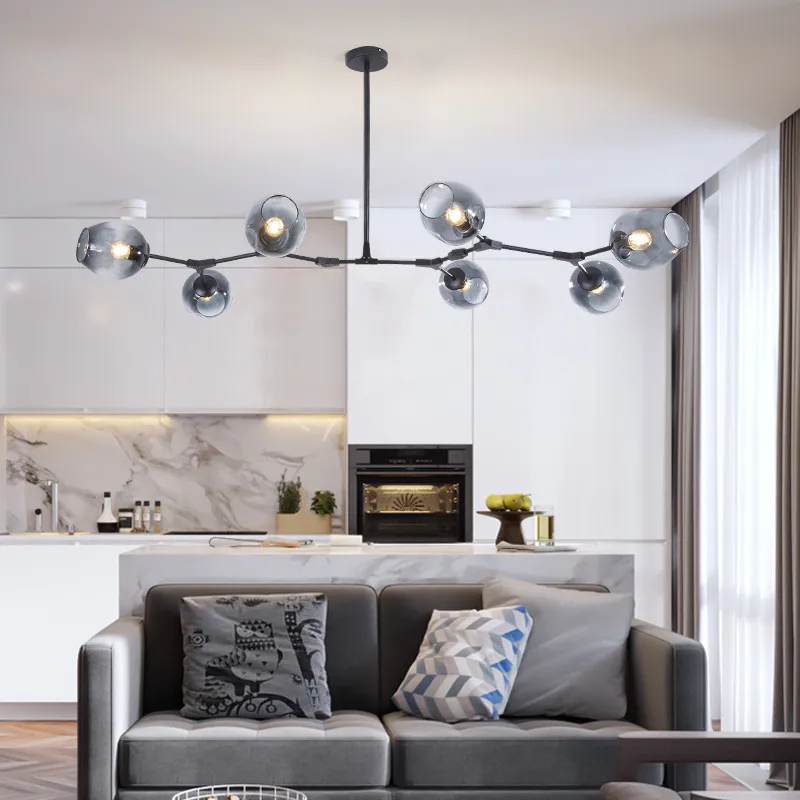 Новый современный подвесной светильник светодиодный стеклянный для столовой