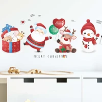 christmas pegatina santa claus deer snowman window door decoration wall self adhesive decals xmas 2021 stationery sticker gifts