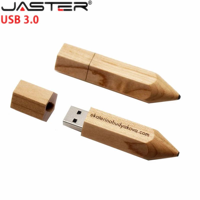JASTER USB 3 0 бесплатно логотип деревянный карандаш флэш накопитель креативный