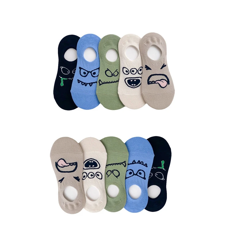 

Летние женские модные милые женские носки, Мультяшные хлопковые носки, силиконовые невидимые носки с защитой от падения пятки