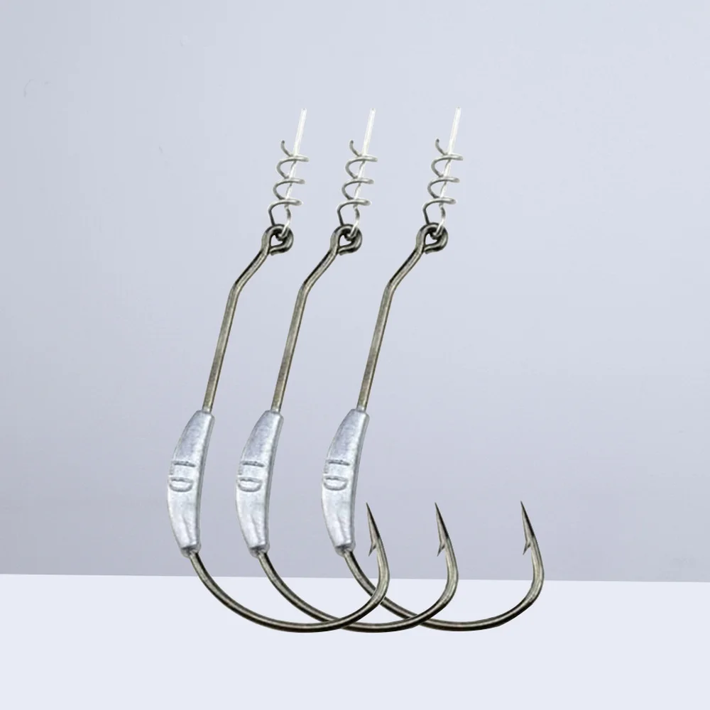 

3pcs Multiple Sizes Fishing Hooks Strong Fish Hooks Baits Holder with Spring Pin