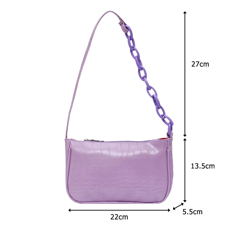 

Retro Alligator Pattern Handbag For Women PU Leather Solid Color Shopping Totes Ladies Casual Shoulder Bag Stylish Messenger Bag