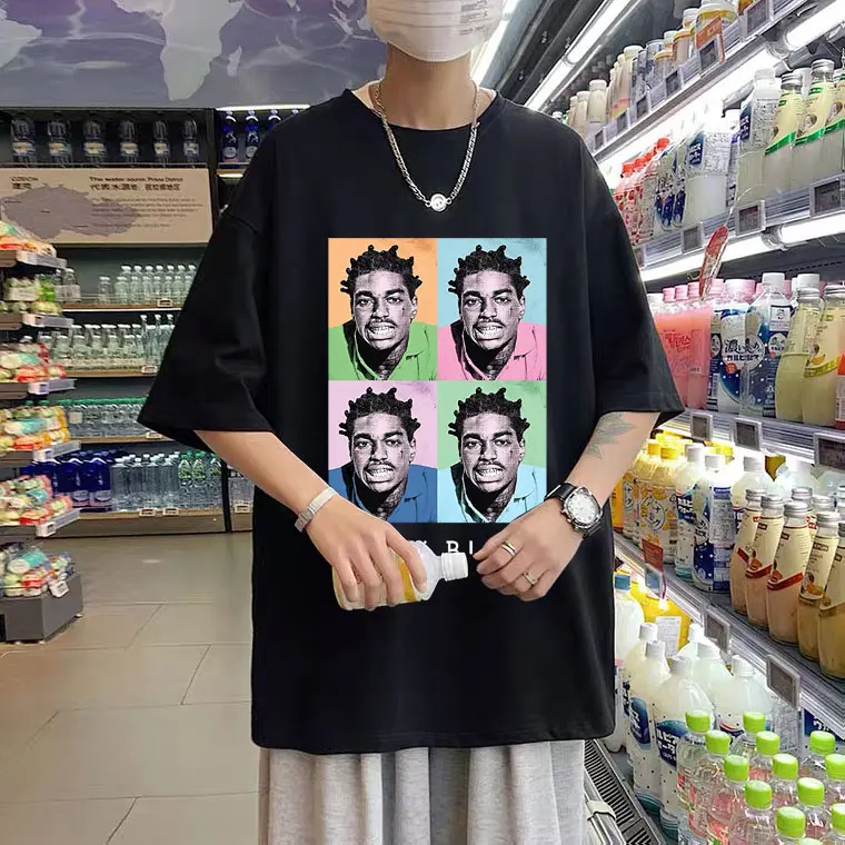 

Kodak Black Classic Vintage Hip Hop Rap Character Print Tshirt Cotton T Shirts Mens Fashion Streetwear Men Women EU Trend Tees