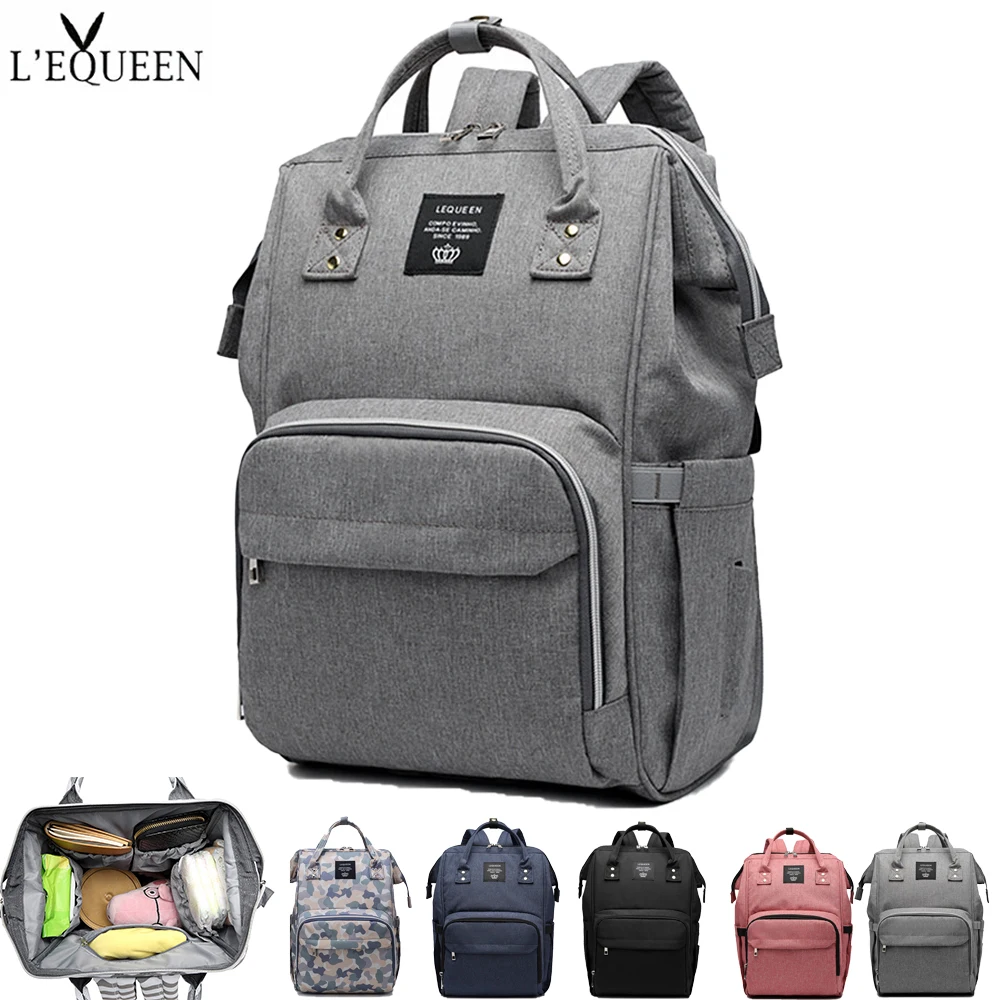 

Вместительный дорожный рюкзак LEQUEEN для мам для подгузников, сумка для ухода за ребенком, органайзер для коляски, сумка для кормления