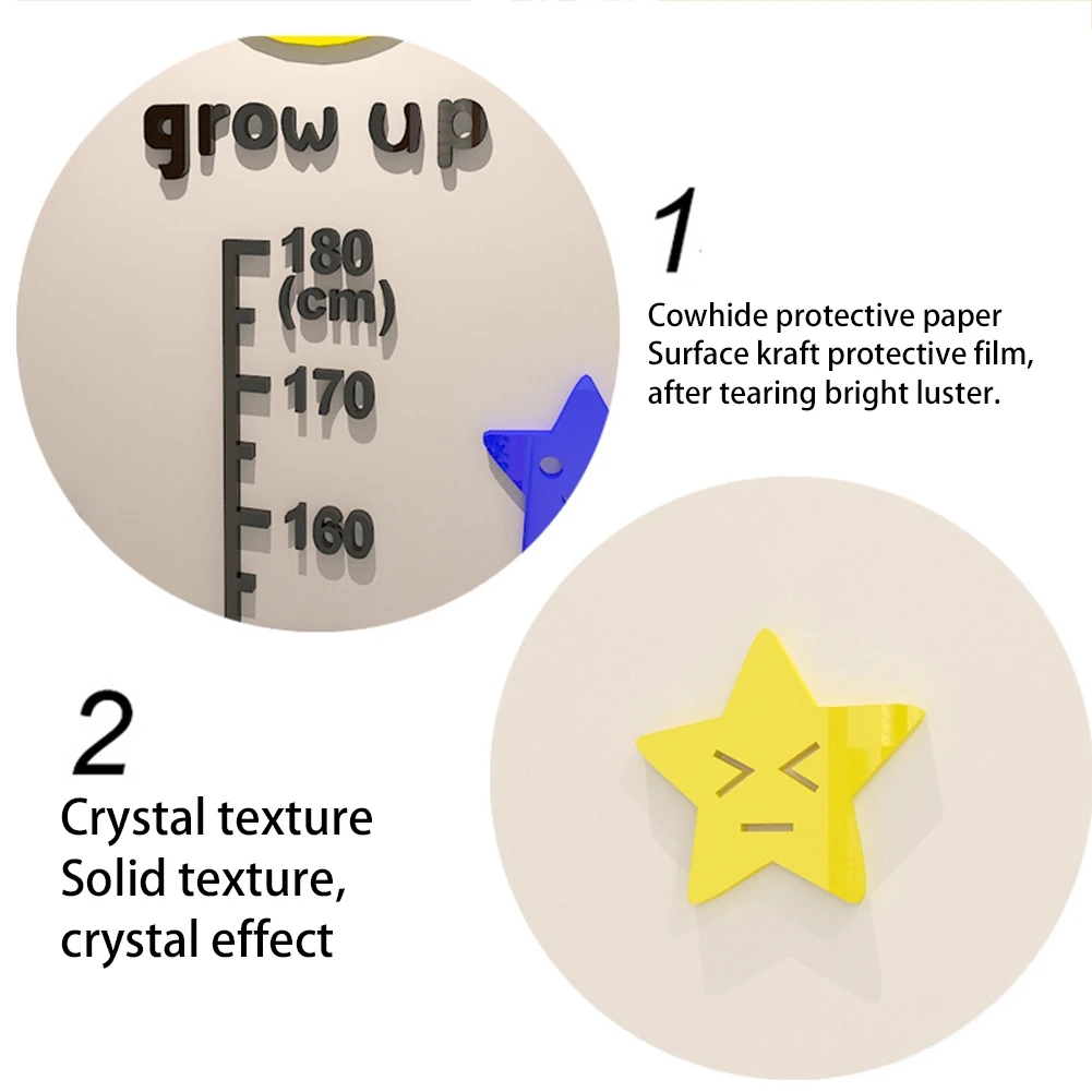 Прочные акриловые милые Мультяшные инструменты для измерения высоты Луна Звезда