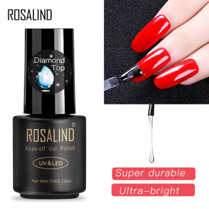 Лучший Алмазный Блеск верхнее покрытие УФ гель лак для ногтей лампа замочить от