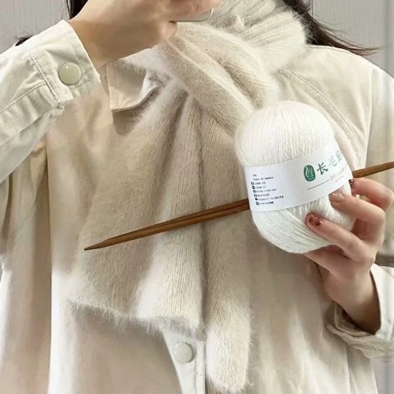 

N7MD 50g/Set Soft Kniting Picks Wool Multiple Colors Hand Knitting Cashmere Yarn Fluffy Thick Genuine Pure Mink Wool Yarn