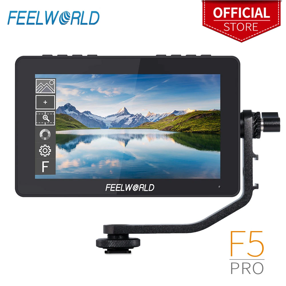 

FEELWORLD F5 Pro 5.5 Inch on Camera DSLR Field Monitor IPS FHD Touch Screen 1920x1080 4K HDMI Video Focus Assist for Youtube