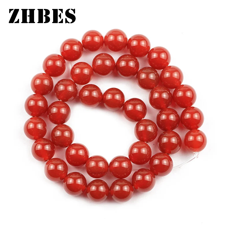 Круглые бусины с отверстием из натурального красного агата Ониксовые 4/6/8/10/12 мм