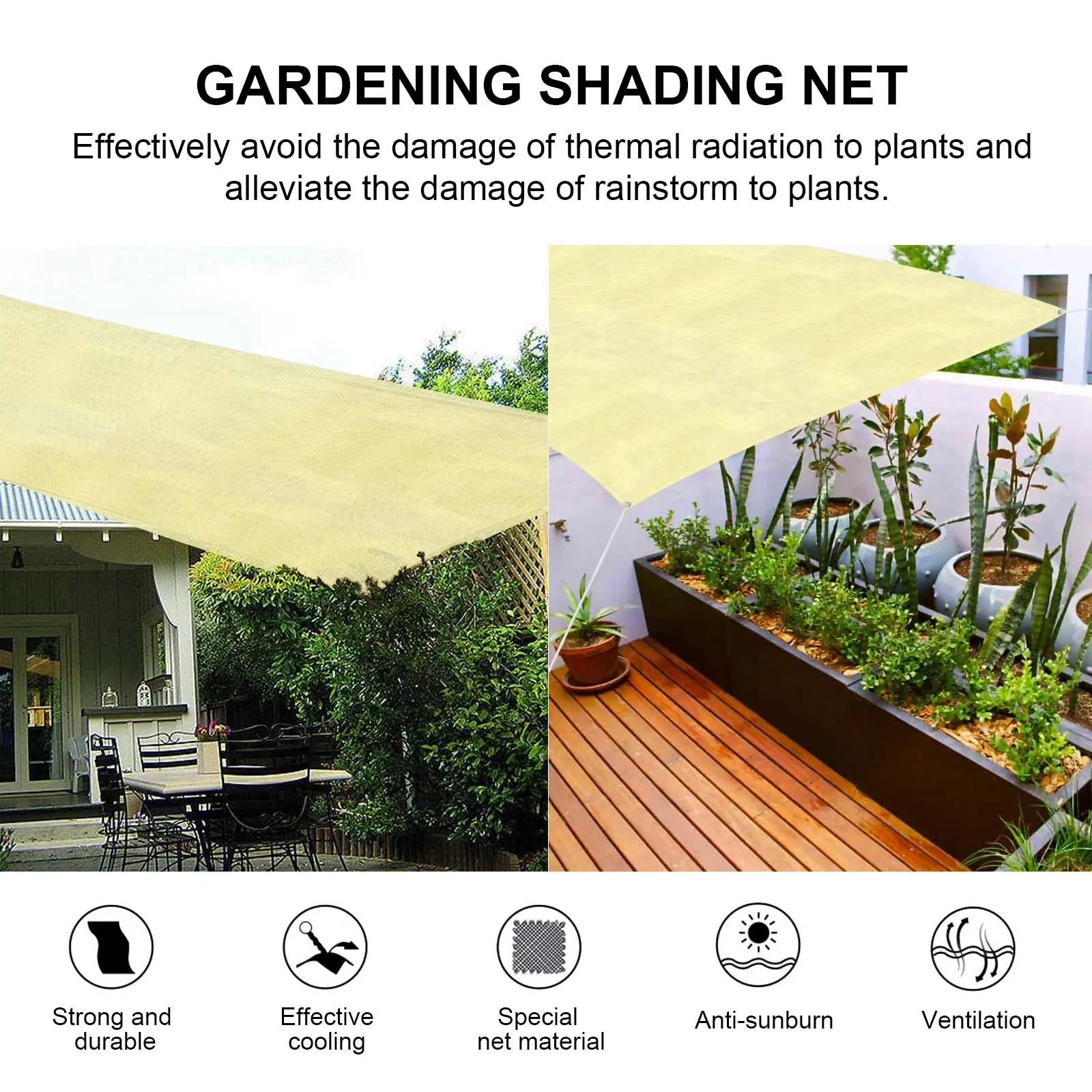 

1/2/3PCS PE Rainproof Cloth Anti-UV Sunshade Net Outdoor Garden Sunscreen Sunblock Shade Cloth Net Pet House Lightweight Cover