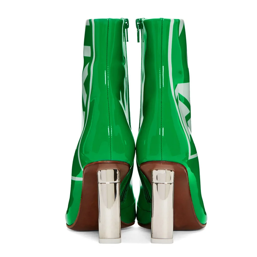 Prova Perfetto/новые зимние женские ботильоны из лакированной кожи с принтом