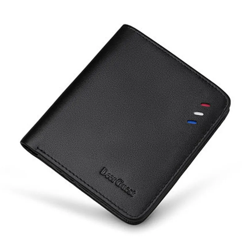 

Leather Men Wallet Premium Product Real Cowhide Wallets For Man Short Black Credit Card Cash Receipt Holder Purse