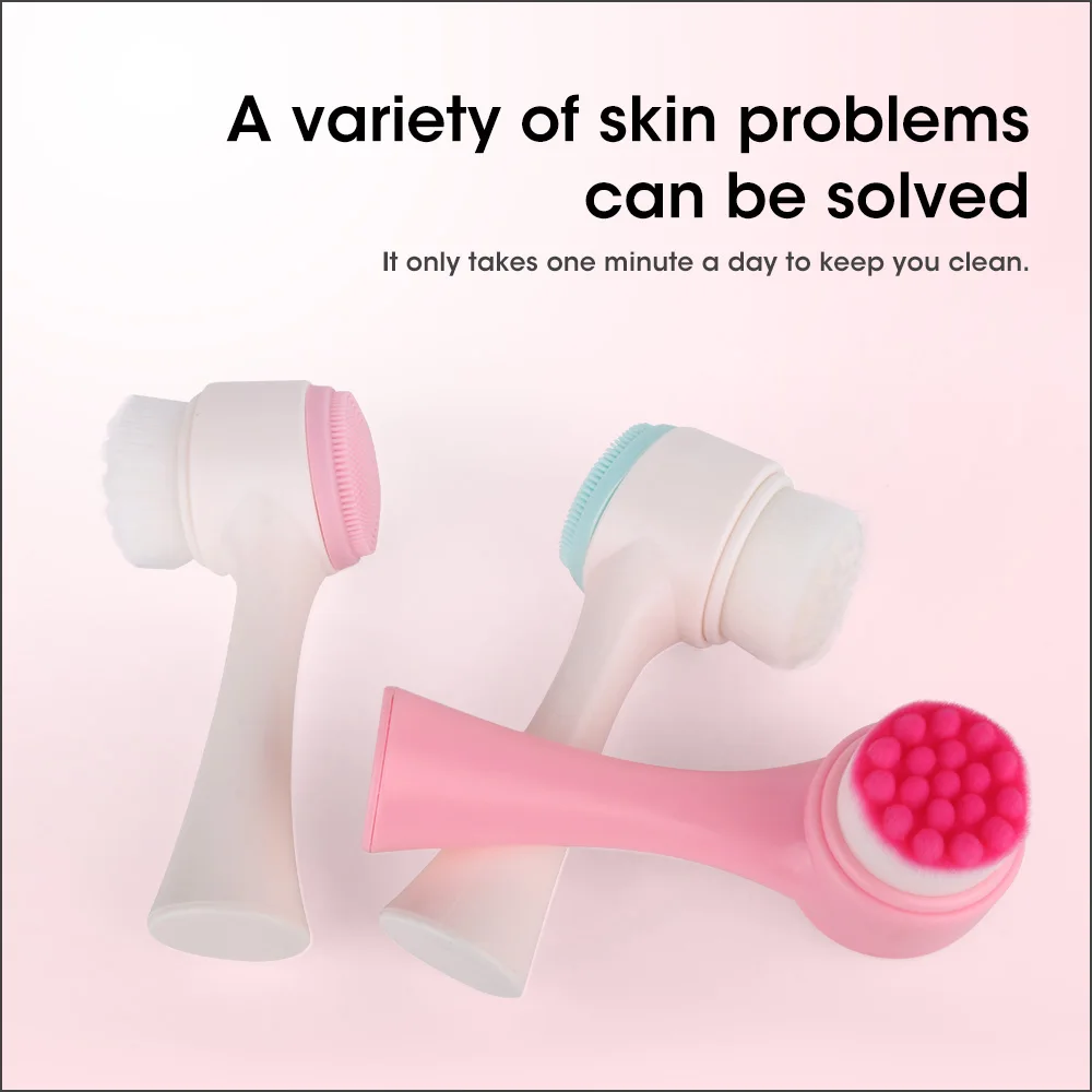 AOPHIA двухсторонняя силиконовая щётка для очищения лица портативный размер 3D