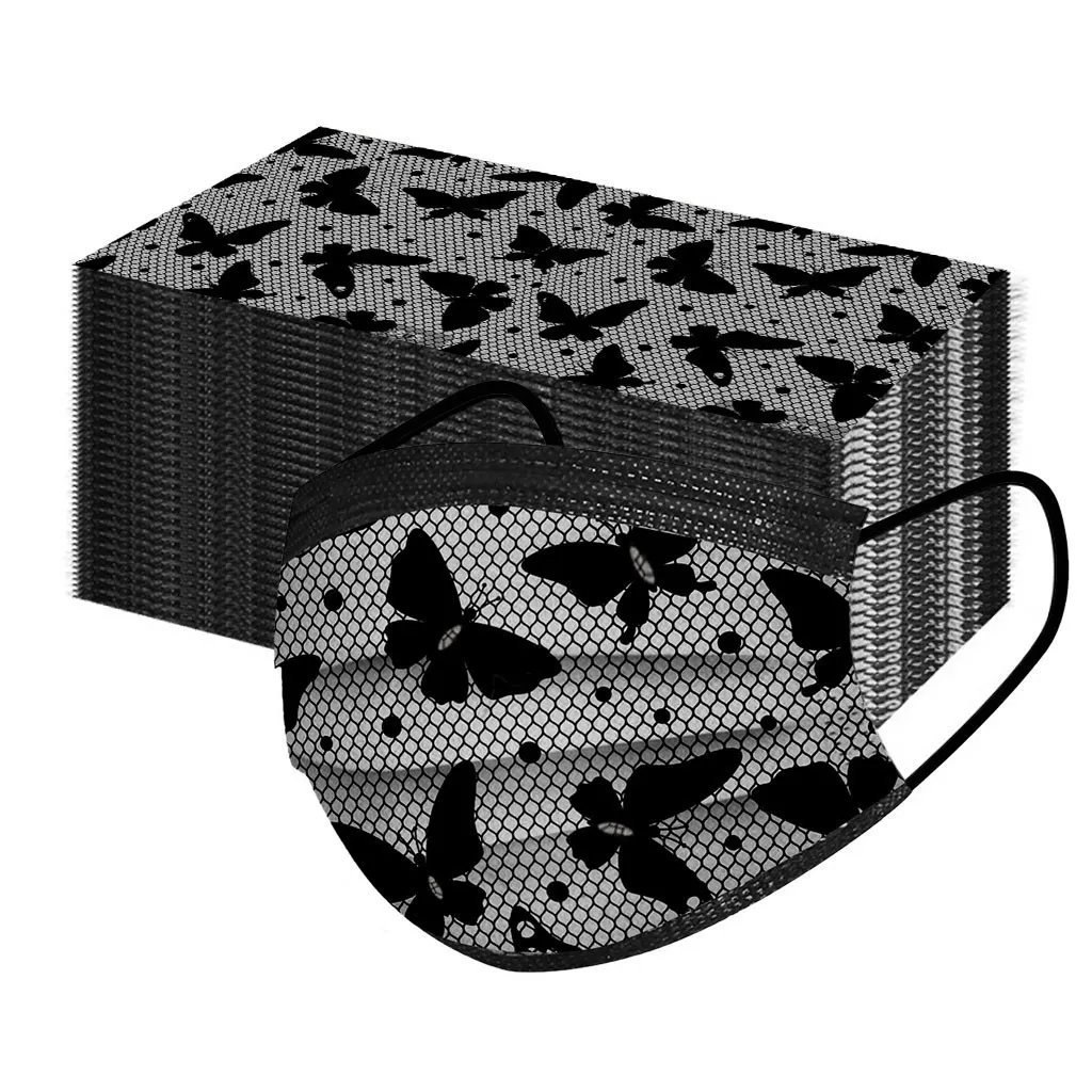 Одноразовые Уход за кожей лица маска для с кружевными бабочками взрослых 50