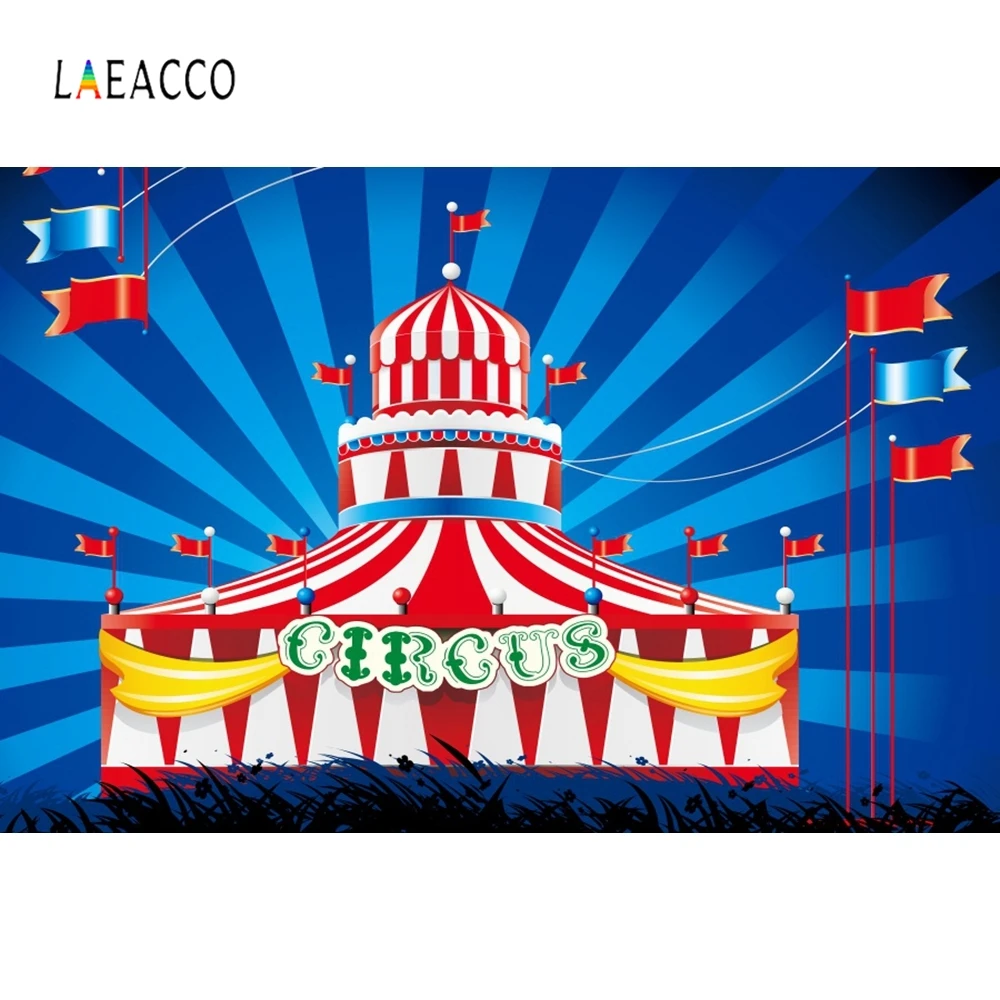Фотофон Laeacco задний фон цирк для фотосъемки с полосками и звездами детский на