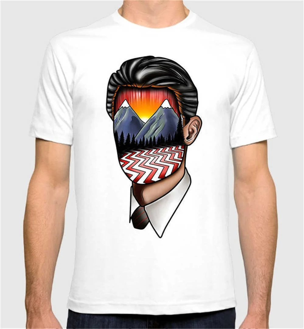 Дейл Купер Твин Пикс огонь ходьбы со мной белая футболка Лаура Палмер Basic