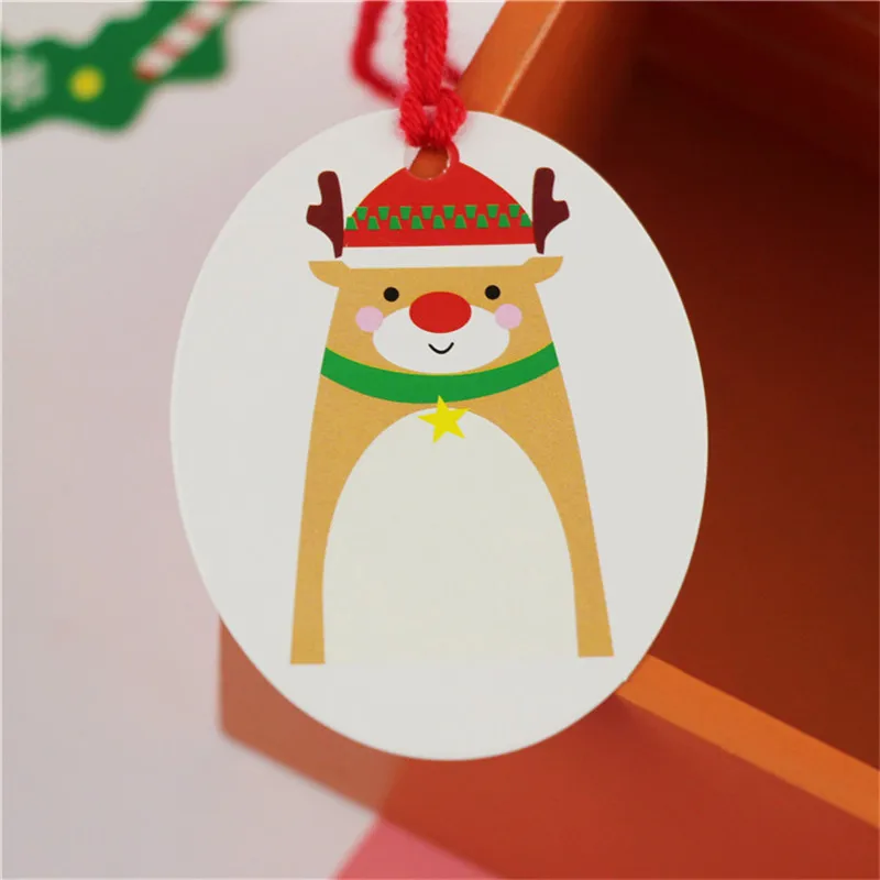 50 шт. Рождественский орнамент кулон 5 стилей выпечки Упаковка Лифт бирка открытка