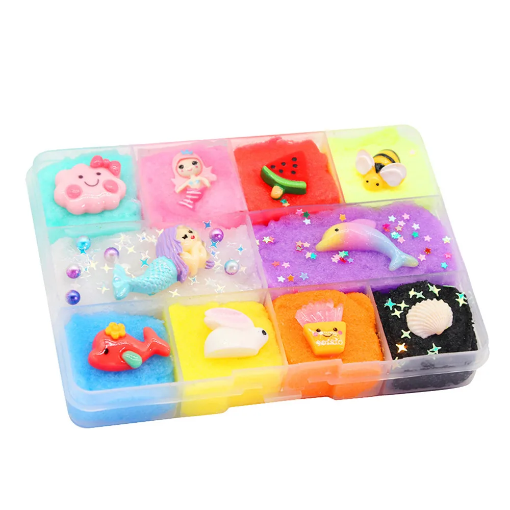 Смешивание DIY облако слизи хлопок грязь Кристалл моделирование глина