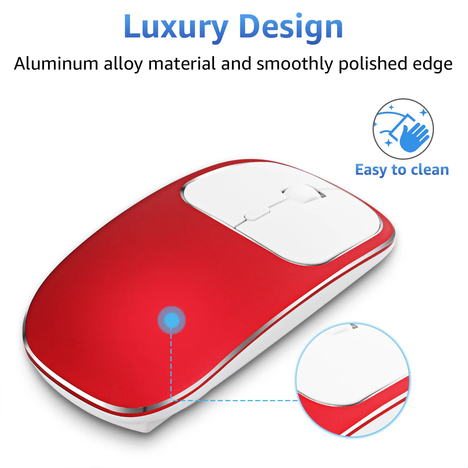 

New Type C Rechargeable Wireless Mouse 1600DPI Metal 2.4G Silent Optical Computer Gaming Mouse for Laptop MacBook Business Mouse