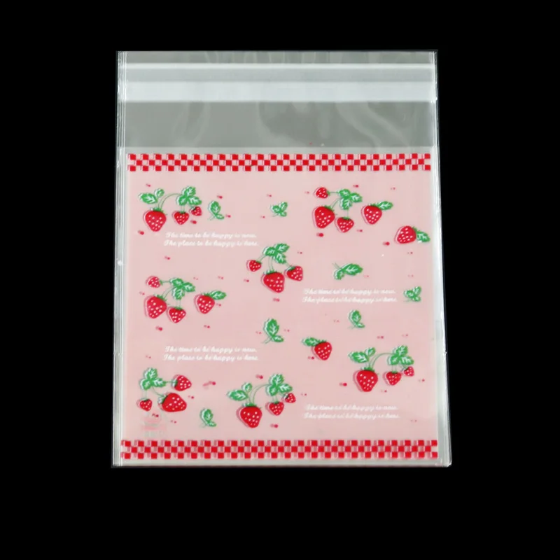 100 шт. классические пакеты для печенья в виде клубники самоклеящиеся Свадебные