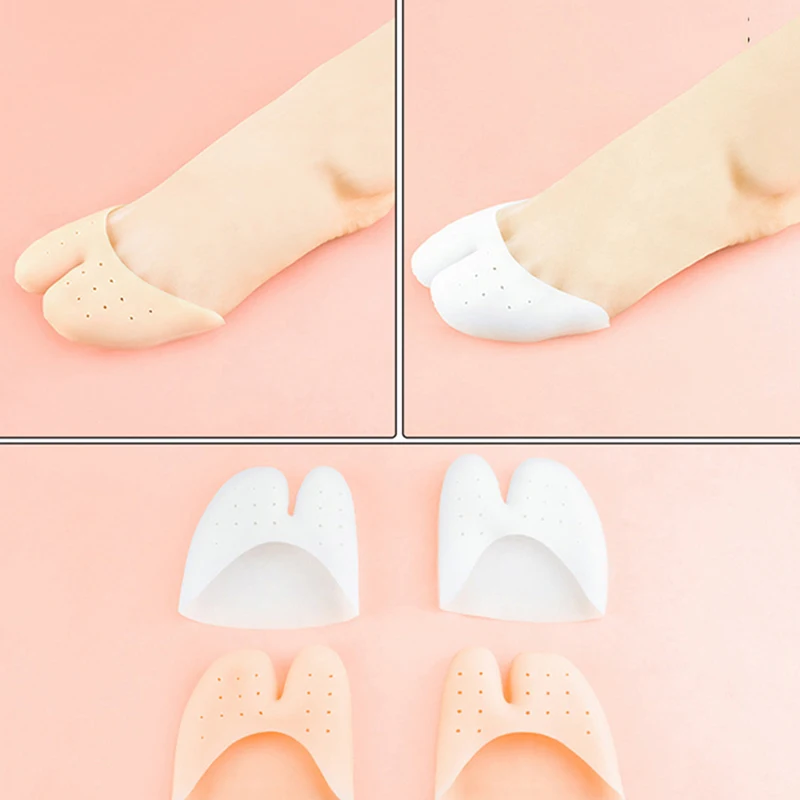 1Pair Toe Protector Silicone Gel Pointe Toe Cap Cover For Toes Soft Pads Protectors For Ballet Shoes Feet Care Tools