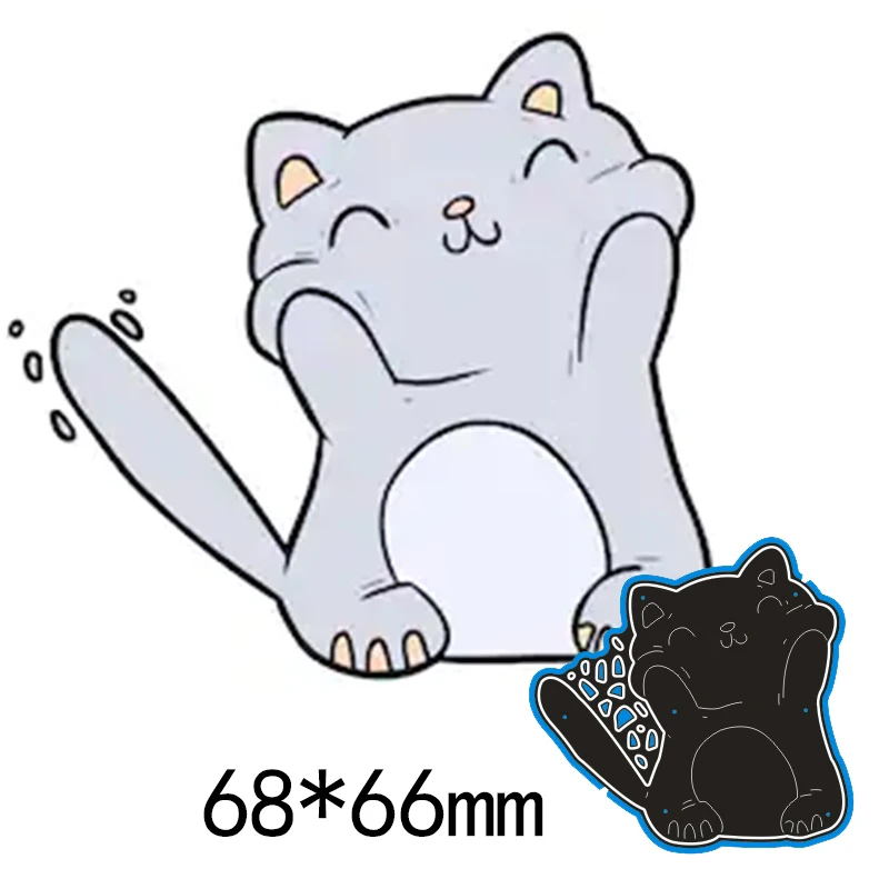 66*68mm Cat Cutting die Die Cuts Folder Card Making Album Scrapbooking Embossing Dies Metal DIY Stencils Template | Дом и сад