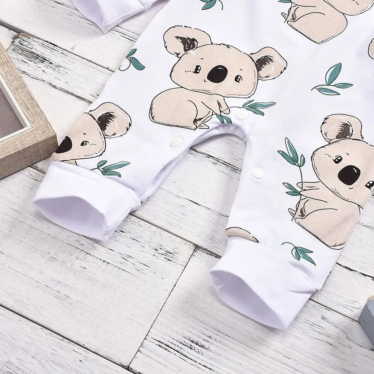 Puseky Newborn 100% Cotton Romper Infant Toddler Cute Koala printing Summer Long Sleeve Kids Jumpsuit Baby Boy Girl Clothes | Мать и