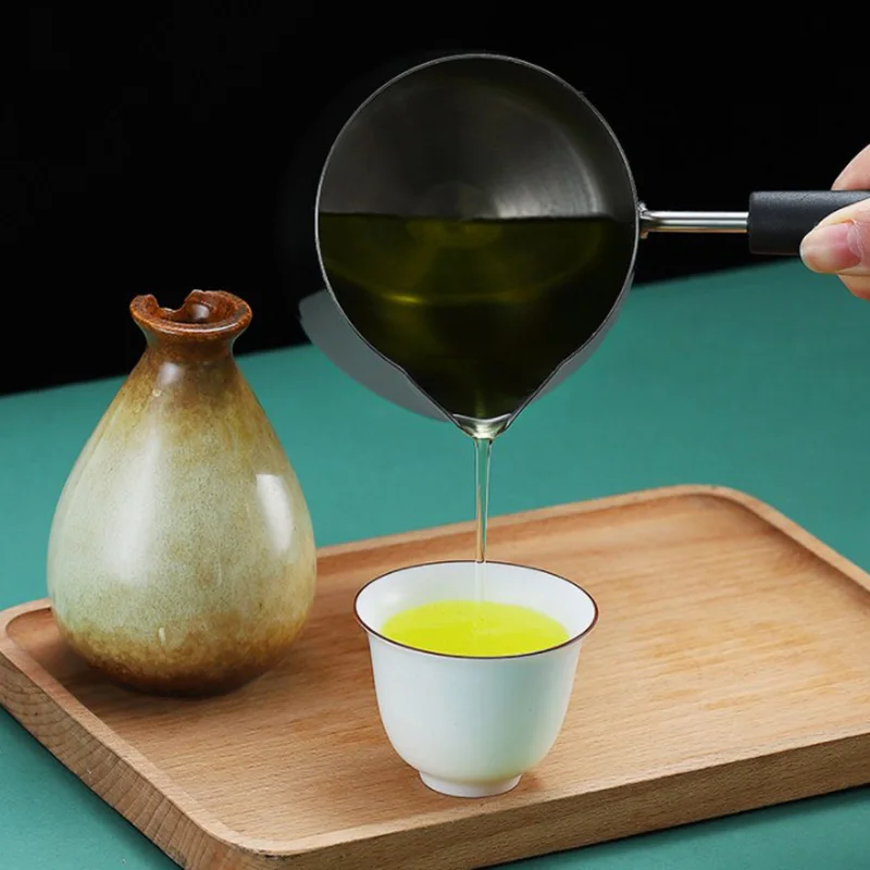 

Mini Frying Pot with Scale Stainless Steel Frying Pan French Fries Chicken Cooking Pan Kitchen Cookware with Food Clip