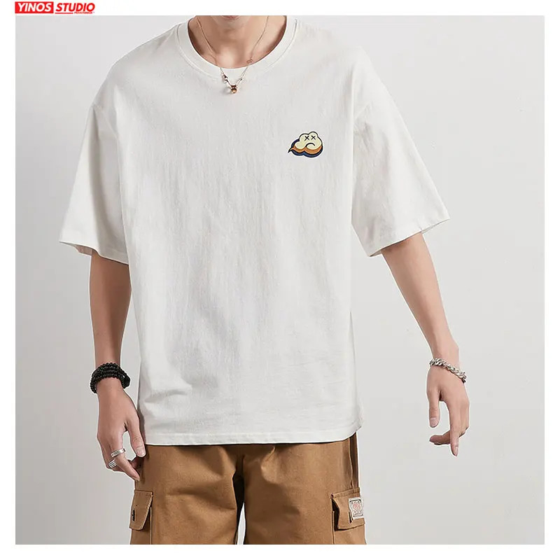 Дропшиппинг 2020 одноцветные японские Harajuku футболки с коротким рукавом мужские