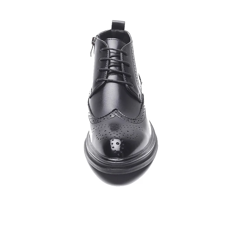 Мужские деловые ботинки оксфорды на шнуровке молнии с закрытым носком