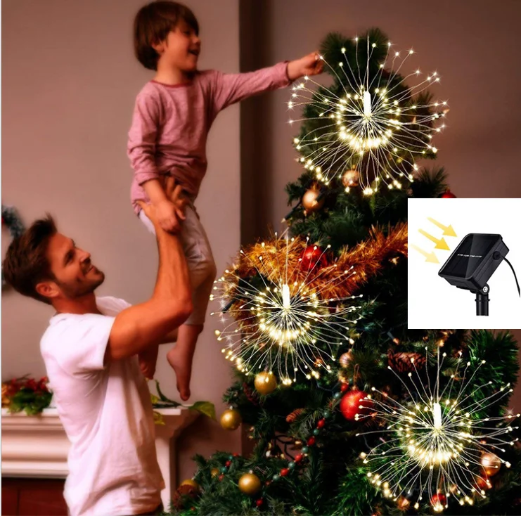 Горячее предложение 120/200LED фейерверк Солнечная Гирлянда DIY светильник домашний сад медный провод Светильник Фея Открытый Солнечный питание Рождественская вечеринка Декор