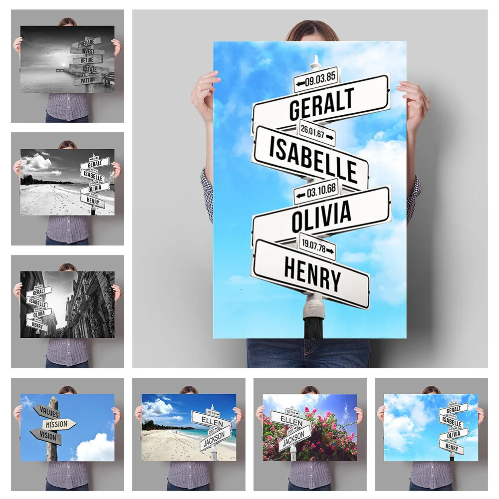 

5d Diy Diamond Painting Road Sign Landscape Painting Full Square Diamond Embroidery Mosaic Set Modern Home Decoration